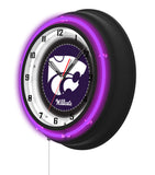 Kansas State University Black Case Neon Clock