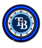 Tampa Bay Rays Black Case Neon Clock