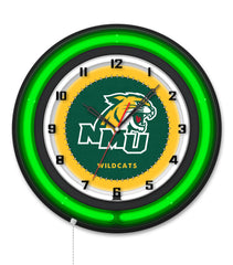 Northern Michigan University Black Case Neon Clock