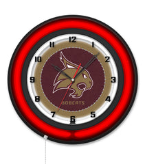 Texas State University Black Case Neon Clock
