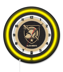US Military Academy Black Case Neon Clock