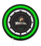 Wright State University Black Case Neon Clock