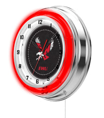 19" Eastern Washington Eagles Neon Clock