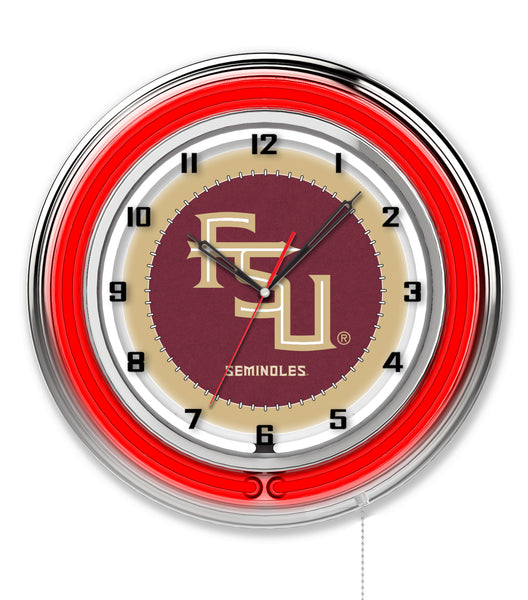 19" Florida State University Seminoles FSU Script Neon Clock