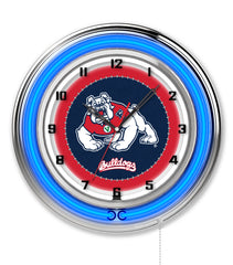 19" Fresno State University Bulldogs Logo Neon Clock