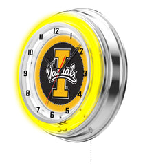 19" Idaho Vandals Logo Neon Clock