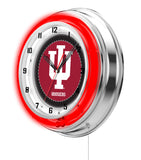 19" Indiana Hoosiers Logo Neon Clock