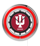 19" Indiana Hoosiers Logo Neon Clock
