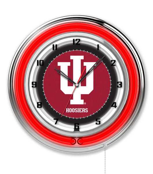 19" Indiana Hoosiers Logo Neon Clock