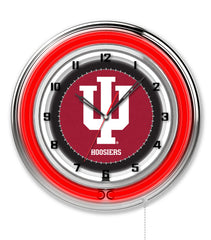 19" Indiana University Hoosiers Logo Neon Clock