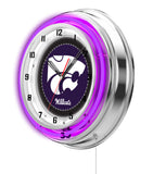 19" Kansas State Wildcats Neon Clock