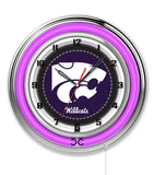 19" Kansas State Wildcats Neon Clock