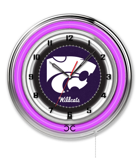 19" Kansas State Wildcats Neon Clock