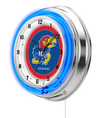 19" Kansas Jayhawks Neon Clock
