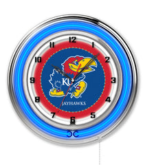 19" Kansas Jayhawks Neon Clock