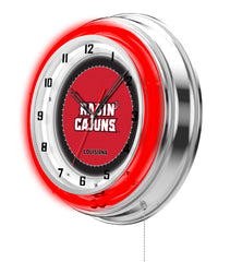19" Louisiana at Lafayette Ragin Cajuns Neon Clock