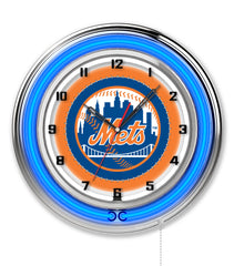 19" New York Mets Neon Clock