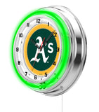 19" Oakland Athletics Neon Clock