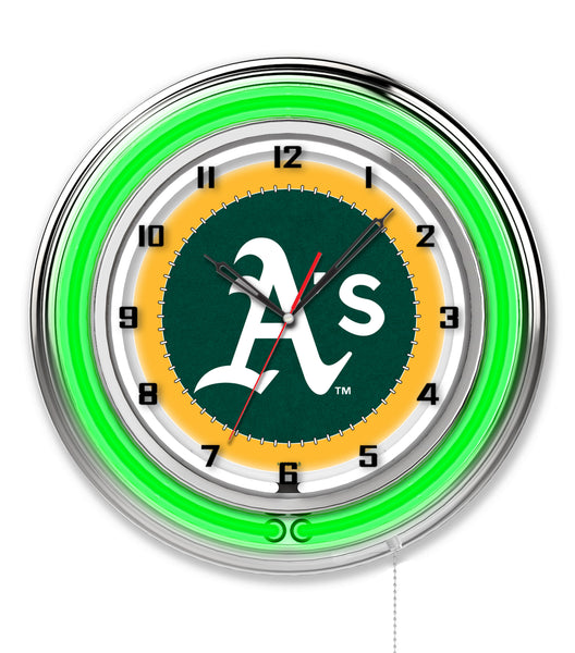 19" Oakland Athletics Neon Clock
