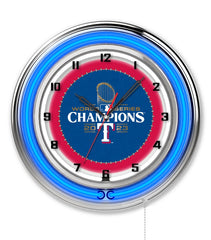 19" Texas Rangers 2023 World Series Champions Neon Clock