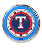 19" Texas Rangers Neon Clock