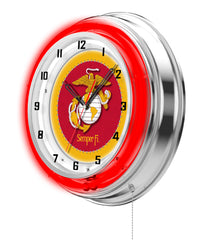 Traditional Red and Yellow 19" United States Marine Neon Clock