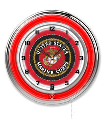 19" United States Marine Corps Officially Licensed Logo Neon Clock