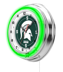 19" Michigan State University Spartans Neon Clock