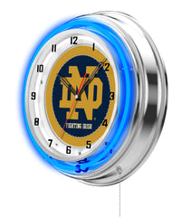 19" Notre Dame Fighting Irish ND Script Neon Clock