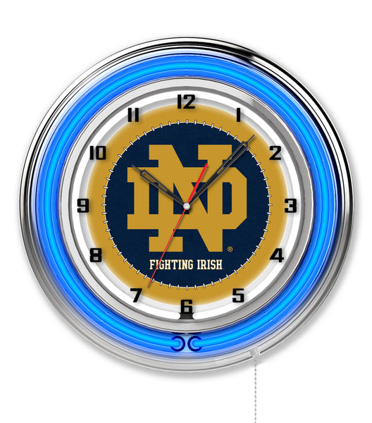 19" Notre Dame Fighting Irish ND Script Neon Clock