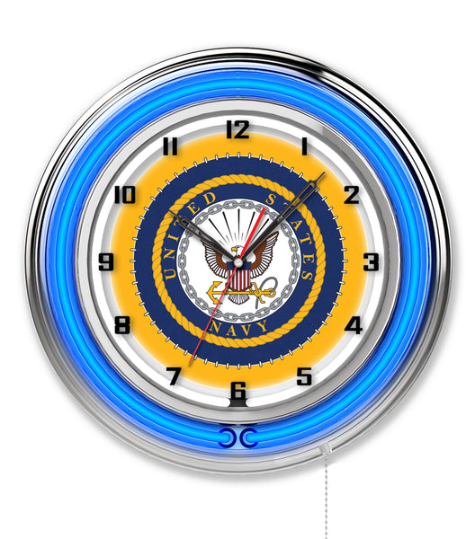 19" United States Navy Neon Clock