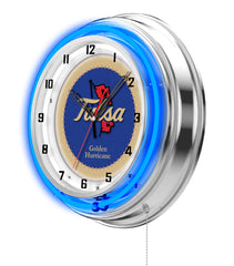 19" Tulsa Neon Clock | TU Golden Hurricanes Retro Neon Clock