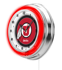 19" Utah Utes Neon Clock