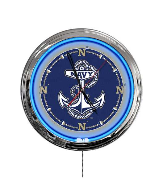 US Naval Academy 16" Multi Color LED Wall Clock