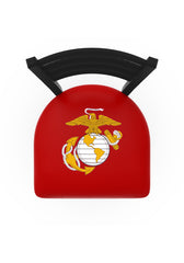 Traditional Red and Yellow U.S. Marines L014 Bar Stool | United States Military Marines Bar Stool