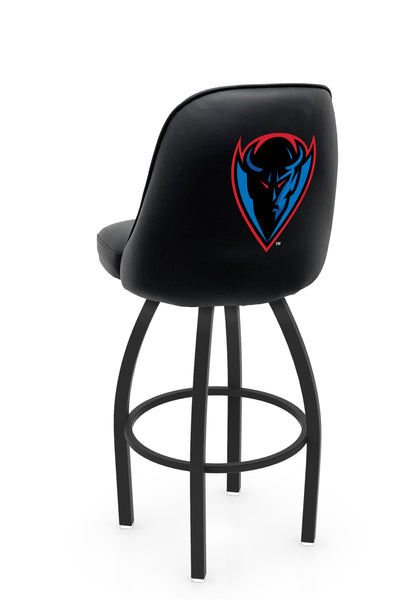 DePaul University L048 Swivel Bar Stool with Full Bucket Seat | NCAA DePaul University Full Bucket Bar Stool with Blue Demons Logo
