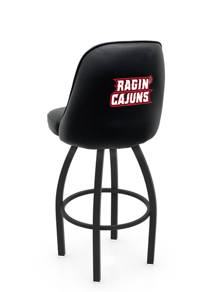 University of Louisiana at Lafayette L048 Swivel Bar Stool with Full Bucket Seat | NCAA University of Louisiana at Lafayette Full Bucket Bar Stool with Ragin Cajuns Logo