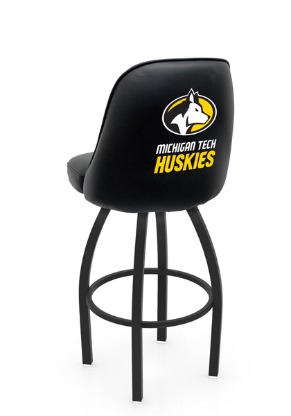 Michigan Tech University L048 Swivel Bar Stool with Full Bucket Seat | NCAA Michigan Tech University Full Bucket Bar Stool with Huskies Logo