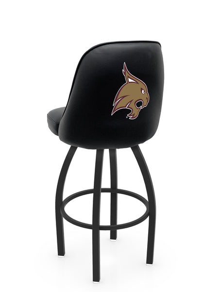 Texas State University L048 Swivel Bar Stool with Full Bucket Seat | NCAA Texas State University Full Bucket Bar Stool with Bobcats Logo