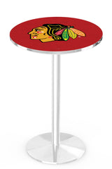 L214 Chrome Chicago Blackhawks Pub Table