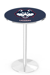 L214 Chrome University of Connecticut Huskies Pub Table