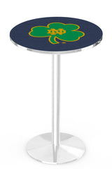 L214 Chrome Notre Dame Shamrock Pub Table