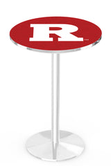 L214 Chrome Rutgers Scarlet Knights Pub Table