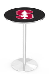 L214 Chrome Stanford Cardinal Pub Table