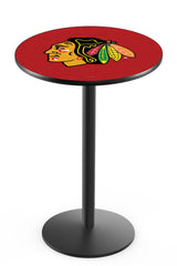 L214 Black Wrinkle Chicago Blackhawks Pub Table