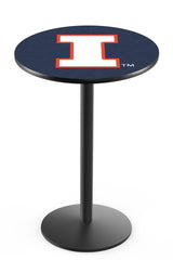 L214 Black Wrinkle Illinois Fighting Illini Pub Table