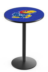 L214 Black Wrinkle Kansas Jayhawks Pub Table