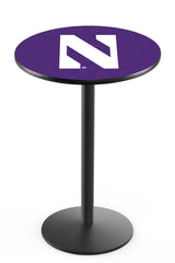 L214 Black Wrinkle Northwestern Wildcats Pub Table