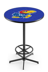 L216 Black Wrinkle Kansas Jayhawks Pub Table