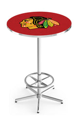 L216 Chrome Chicago Blackhawks Pub Table